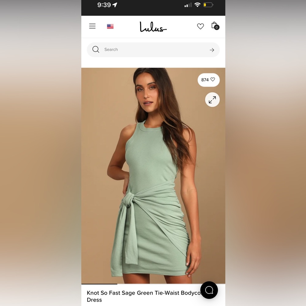 Lulu's Sage Green Tie-Waist Bodycon Dress